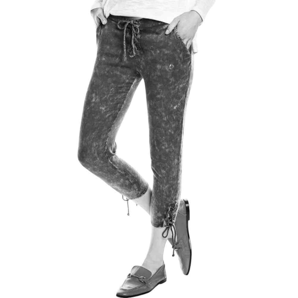 Chaser New Vintage Black Lace Up Cuffed Jogger Size Small